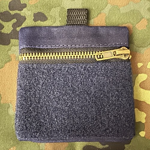 Waxed canvas edc pouch blue - waxed,
