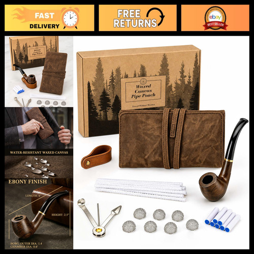 Waxed canvas tobacco pouch kit - canvas,